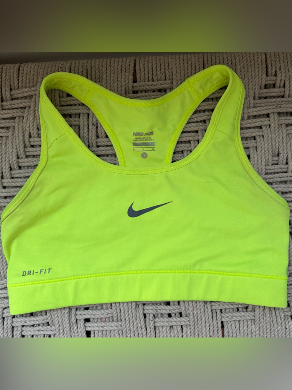 Nike Yellow Dri-Fit Racerback Sports Bra